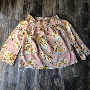 Off the Shoulder Floral Shirt